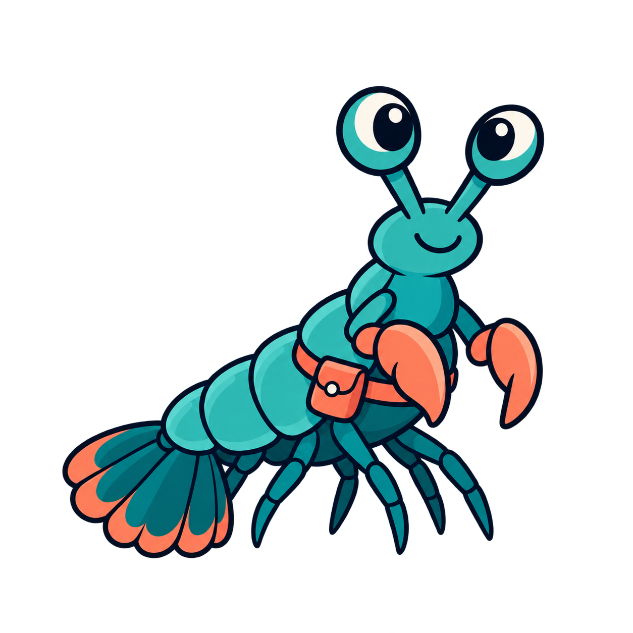 A mantis shrimp with a tool belt, the Builder plan