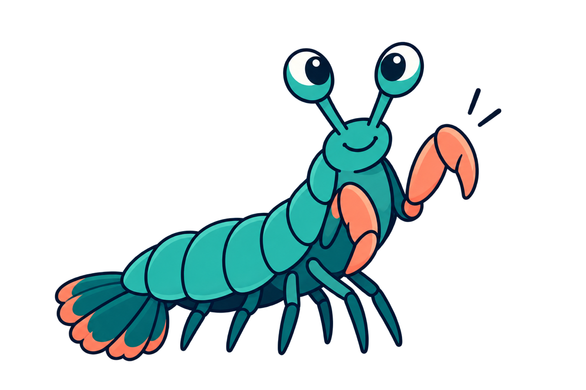 The Crustat mantis shrimp waving hello